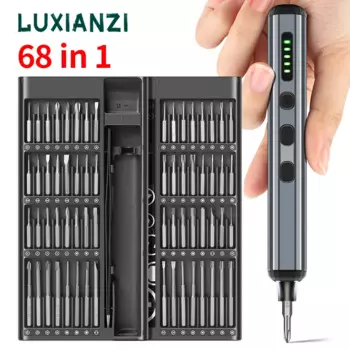 Набор прецизионных электрических отверток LUXIANZI 68 в 1, беспроводная Магнитная шуруповерт S2, сверло для iPhone, ноутбука, бытовой инструмент для ремонта