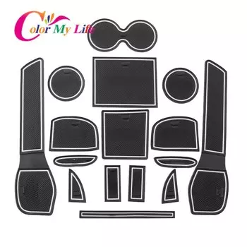 Набор противоскользящих ковриков Color of my life в салон автомобиля для Nissan X-Trail из силикогеля 16 штук