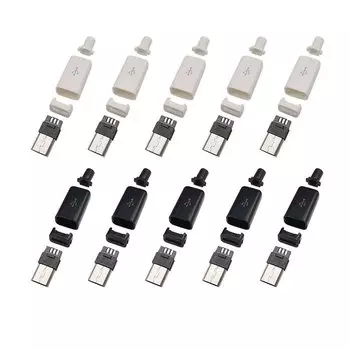 Набор разъемов Micro USB 10 шт. белый черный