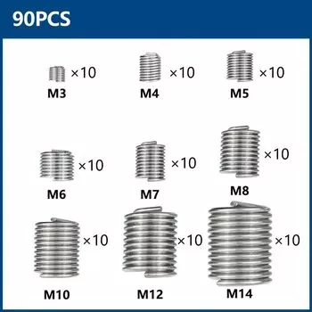 Набор резьбовых вставок XCAN из нержавеющей стали M3-M14