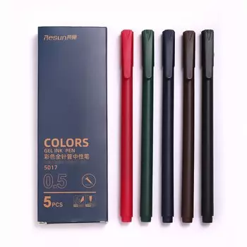 Набор ручек гелевых HUALIWEN 5 цветов