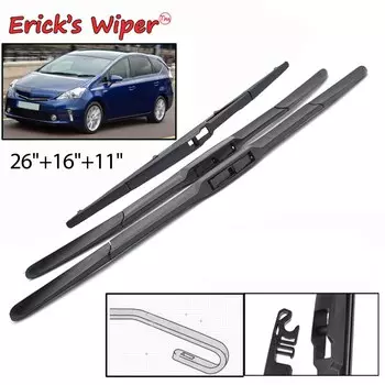 Набор щёток стеклоочистителя Erick's для Toyota Prius Plus / Prius + 2011-2016, 26 + 16 + 11 дюймов