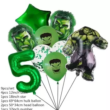 Набор шаров Халк 9 шт.