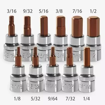 Набор головок для отвертки Paowuxian 11 шт., 3/8", хромованадиевая сталь