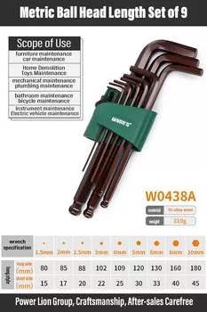 Набор Шестигранных Ключей Wynn's Из 9 Предметов С Отверткой Torx Набор Инструментов Для Ремонта Домашнего Велосипеда Нескольз...