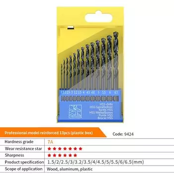 Набор спиральных сверл HUHAO HSS