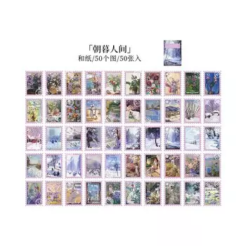 Набор стикеров Alideco "Wander the world of oil painting", 50 шт