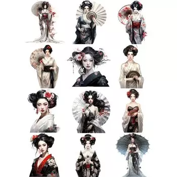 Набор стикеров гейша TIAMECH 12 шт.