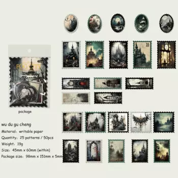 Набор стикеров JIANWU Готическая почтовая серия
