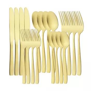 Набор столовых приборов из нержавеющей стали matte black 20 шт