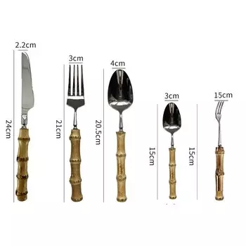 Набор столовых приборов Olevo из зеркального бамбука