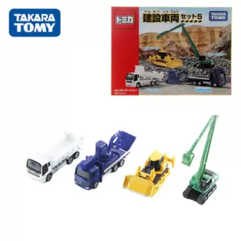 Набор строительных автомобилей TAKARA TOMY, модель автомобиля из сплава 856566, игрушки для мальчиков, подарки для детей