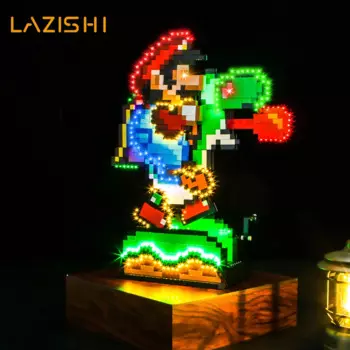 Набор светодиодных фонарей Lazishi 71438, подходящий для Super Mario World: Mario & Yoshi, подарочный блок (только аксессуары для освещения)