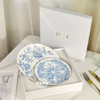 Европейский набор для западной кухни из костяного фарфора, тарелка для стейка, современная посуда Lucky Star Home