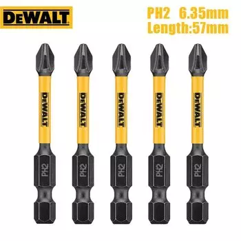 Набор ударных отверток DEWALT PH2 SL8, высокоскоростной стальной поворотный держатель бит, удлинительная втулка, шестигранный хвостовик, столярные детали, инструменты