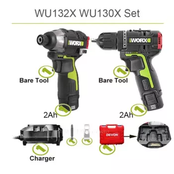 Набор ударных отверток Worx WU129 WU130X WU132 WU132X