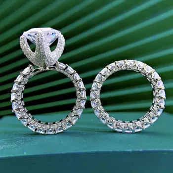 Набор женских колец из серебра 100% пробы с бриллиантами