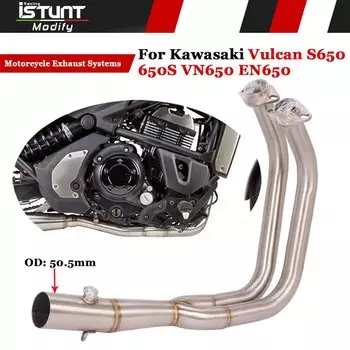 Надевается для Kawasaki Vulcan S650 650S S 650 VN650 EN650, выхлопная система мотоцикла, соединение передней трубы, глушитель 51 мм