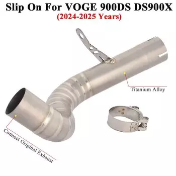 Надевается для VOGE 900DS DS900X DS 900 X 2024 2025 мотоциклетная выхлопная труба из титанового сплава Escape Middle Link, оригинальный глушитель