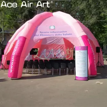 Надувная купольная палатка для продвижения торговых выставок, красивая и романтичная, изготовление розового логотипа, наружная купольная палатка, 6 ножек