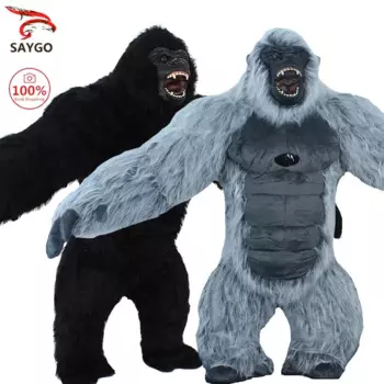 Надувной костюм King Kong для взрослых на Хэллоуин, плюшевый пушистый талисман, животное, Венецианский карнавальный костюм, пушистый костюм, орангутан, Горилла