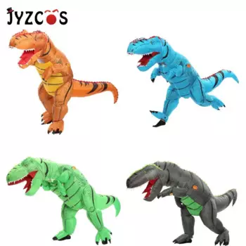 Надувной костюм тирекса JYZCOS для взрослых, костюм динозавра для хэллоуивечерние НКИ, аниме, косплей костюм для женщин, мужчин, детей, карнавальный костюм
