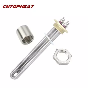 Нагревательный элемент с медным фланцем BSP DN32, 12 В/24 В/36 В/48 В постоянного тока, нагревательный элемент с медным фланцем для солнечного водонагревателя и 8 мм Thermowell