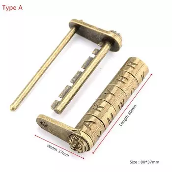 NAIERDI Античная бронза 5 букв навесной замок