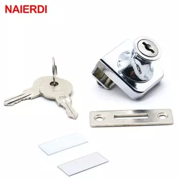 NAIERDI NED-407 стеклянный замок для шкафа хром-белый