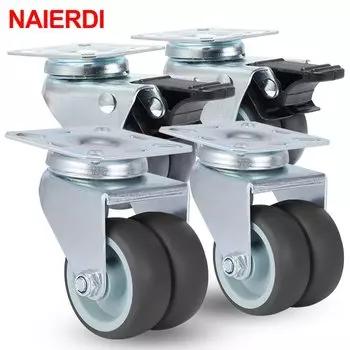 NAIERDI Ролики для мебели 2 дюйма с тормозом 4 шт