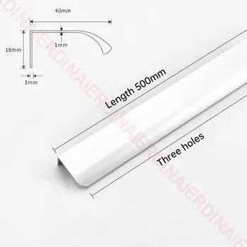 NAIERDI Скрытые ручки для шкафов, черные, алюминиевый сплав