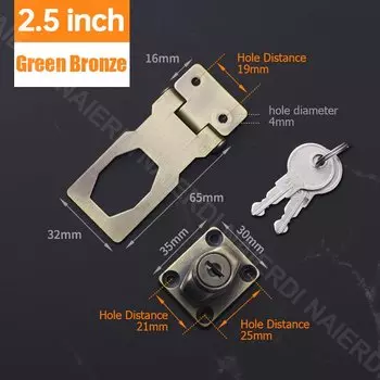 NAIERDI Замок для ящика 2.5"/3"/4", матовый серебристый