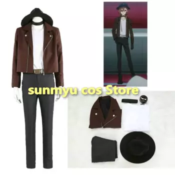 Накахара чууя косплей костюм Индивидуальный размер Бунго бродячие псы Косплей накахара чууя костюм с шляпой