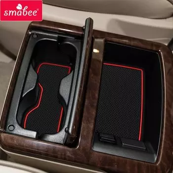 Накладка для ворот smabee для NISSAN ELGRAND E52 2011-2016, внутренняя накладка на дверь/пылевые коврики для чашек, подставка для воды, нескользящая, красный/белый/черный