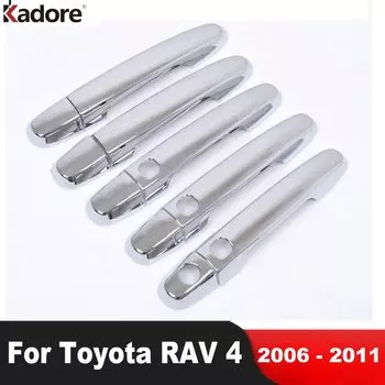 Накладка на боковую дверную ручку, Накладка для Toyota RAV4 RAV 4 2006 2007 2008 2009 2010 2011, хромированная накладка на автомобильный молдинг, наклейка, аксессуары