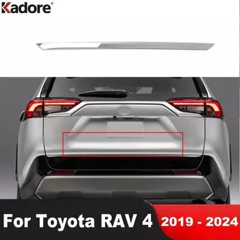 Накладка на крышку багажника для Toyota RAV4 RAV 4 2019 2020 2021 2022 2023 2024, хромированная накладка на заднюю дверь, молдинговая полоса, автомобильные аксессуары