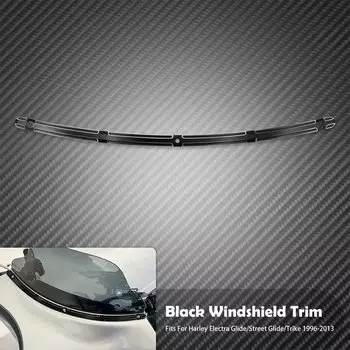 Накладка на лобовое стекло мотоцикла, черные/хромированные аксессуары для ветрового стекла для Harley Touring Electra Glide FLHT Street Glide FLHX CVO 96-13