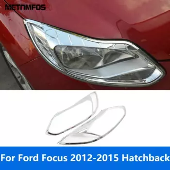 Накладка на переднюю фару для хэтчбека Ford Focus 2012 2013 2014 2015, хромированная защитная рамка для фар, внешние аксессуары