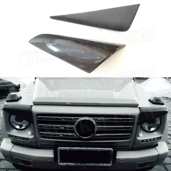 Накладка на переднюю лампу из углеродного волокна для бровей и век для Mercedes Benz G Class W463 G63 G65 G500 G55 1990-2018 FRP Бампер 2 шт.