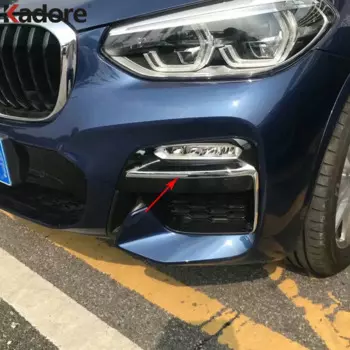 Накладка на переднюю противотуманную фару для BMW X3, M40i, 4dr, SUV 2018-2020, 2021, хромированная наклейка на противотуманную фару из АБС-пластика, защитные внешние аксессуары