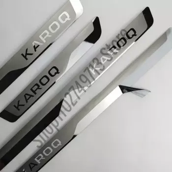 Накладка на порог для Skoda KAROQ 2017-2022, накладка из нержавеющей стали, накладка на педаль, наклейки для стайлинга автомобиля, автоаксессуары