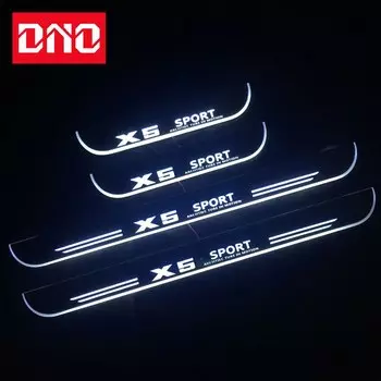 Накладка на порог, педаль, фонари для BMW X5 E53 E70 F15 G05, порог, светодиодная полоса, динамическая лампа приветствия