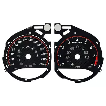 Накладка на приборной панели Speedo для Mercedes W205 C-Class C63 C200L GLC260 AMG Gauge Face из углеродного волокна 260 км/ч