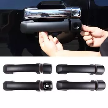 Накладка на ручку автомобильной двери, подходит для Toyota Tundra Sequoia 2008-2016 2017 2018 2019 2020 2021, матовый черный АБС-пластик, 1 комплект