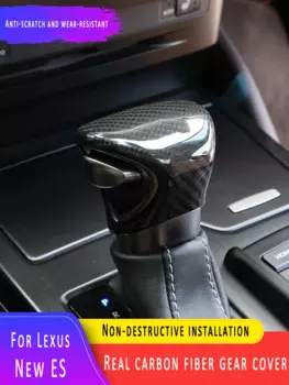Накладка на ручку переключения передач из углеродного волокна для Lexus ES 2018-2022, черная крышка переключения передач, защита салона автомобиля ES250 ES300H es350