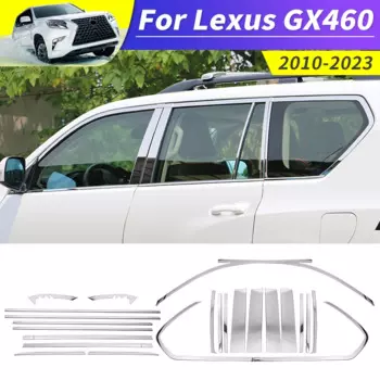 Накладки на окна автомобиля для Lexus GX460 2010-2023, внешние хромированные обновленные аксессуары, настройка GX 460, комплект кузова 2022 2021 2020 2019