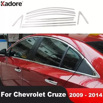 Накладки на пороги оконной рамы для Chevrolet Cruze 2009 2010 2011 2012 2013 2014, молдинговые ленты из нержавеющей стали для автомобильных окон, аксессуары