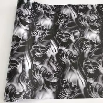 Наклейка для автомобиля с зеленым черепом, виниловая пленка бомбинг для самостоятельного сброса воздуха, наклейка для стайлинга, пленка для мотоцикла и автомобиля