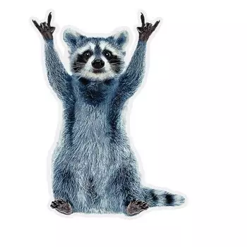 Наклейка FUYOOHI с енотом-качалкой, забавная наклейка с енотом, водонепроницаемая наклейка, наклейка на стену, наклейка