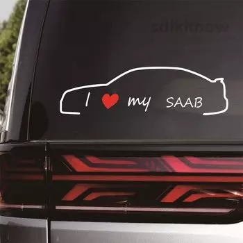 Наклейка «I love my car» 28x8 см, забавная наклейка, Стайлинг дверей и окон, украшение для шведского SAAB 9-3 9-5 93 95 900, аксессуары